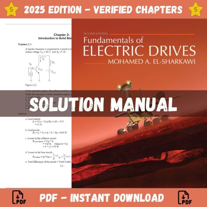 Solution Manual - Fundamentals of Electric Drives 2nd Edition (El-Sharkawi, 2019)