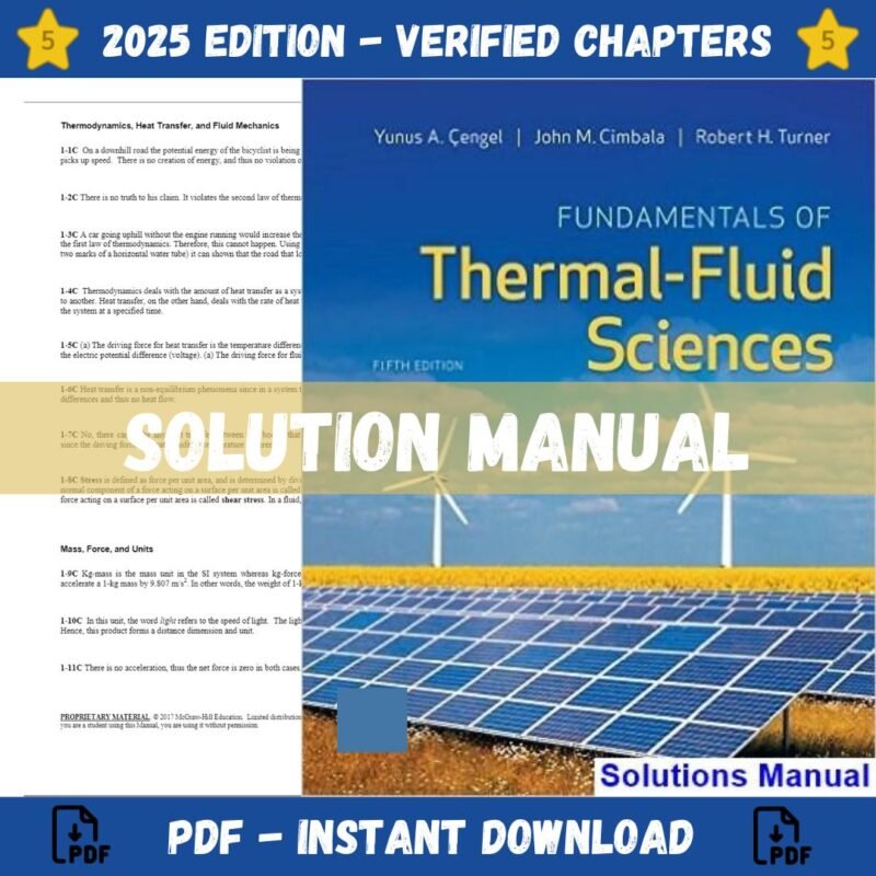 Solution Manual - Fundamentals of Thermal-Fluid Sciences 5th Edition (Cengel, 2016)