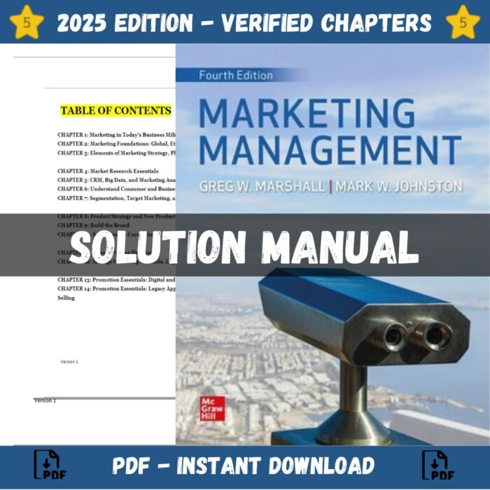 Solution Manual - Marketing Management 4th Edition (Marshall, 2023)