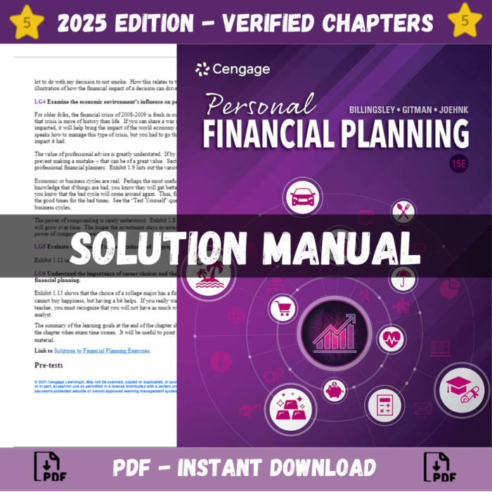 Solution Manual - Personal Financial Planning 15th Edition (Billingsley, 2021)