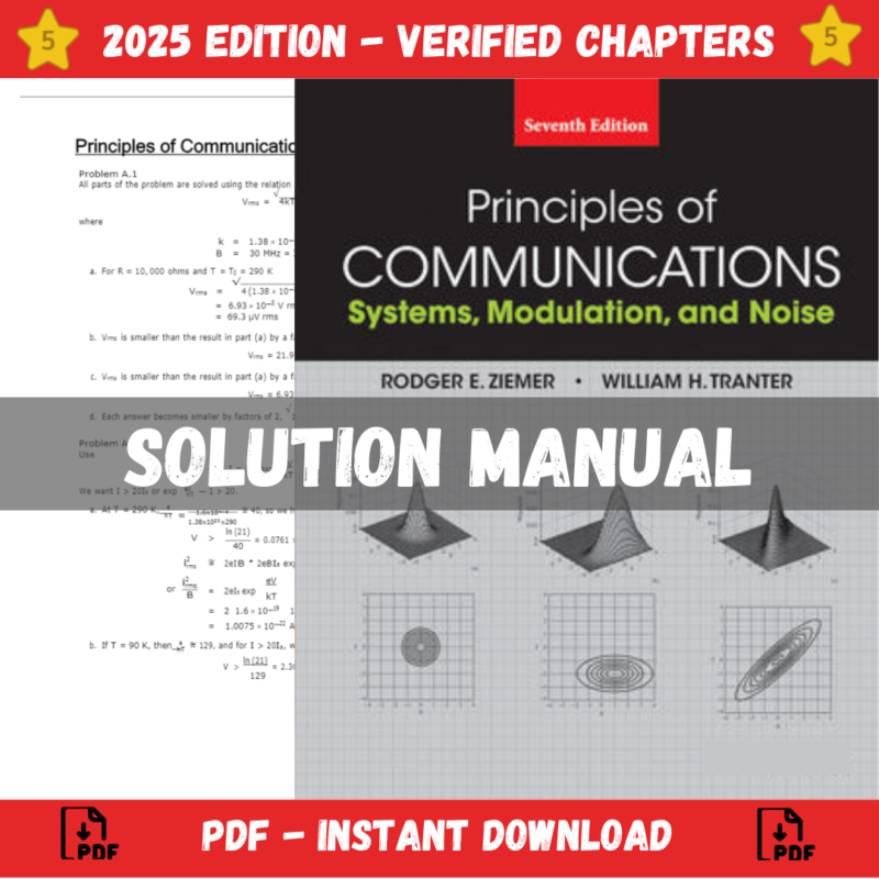 Solution Manual - Principles of Communications 7th Edition (Ziemer, 2014)