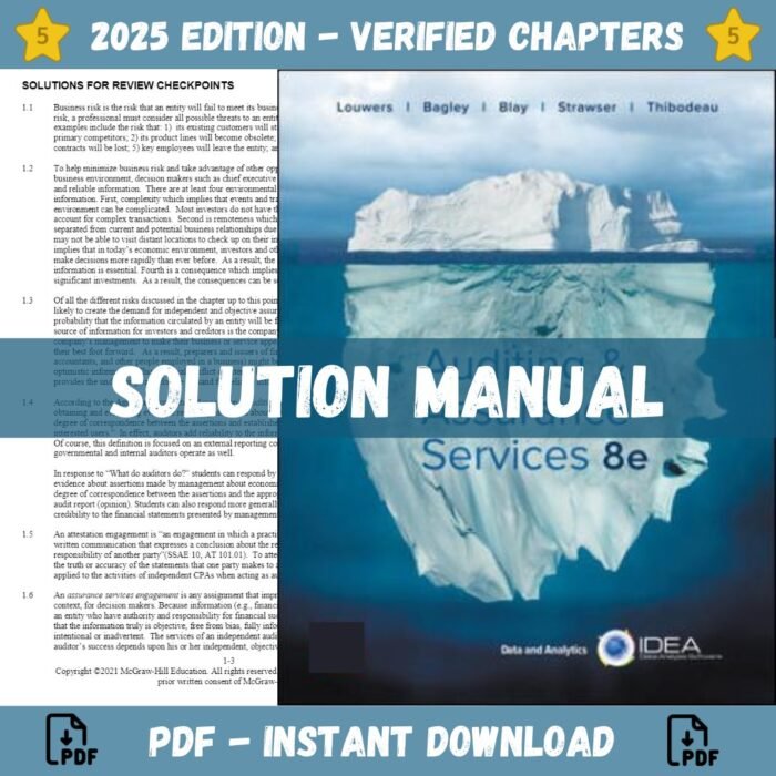 Solution Manual - for Auditing & Assurance Services 8th Edition (Louwers, 2021)