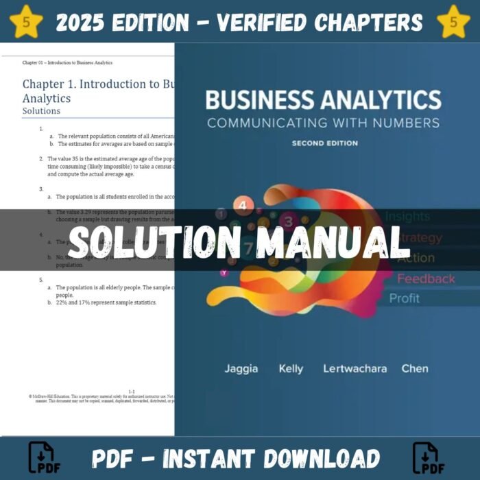 Solution Manual - for Business Analytics 2nd Edition (Jaggia, 2023)