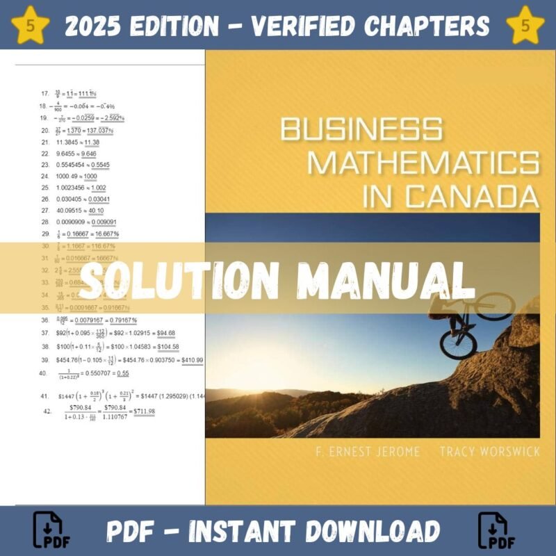 Solution Manual - for Business Mathematics In Canada 10th Edition (Jerome, 2021)