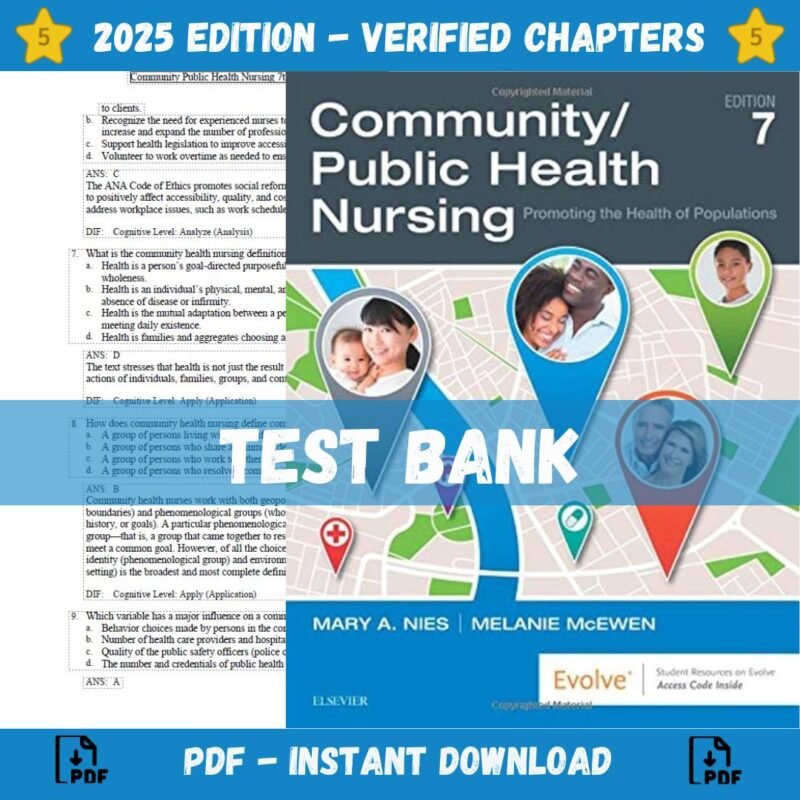 Test Bank - Community Public Health Nursing, 7th Edition (Mary A. Nies, Melanie McEwen - 2023)