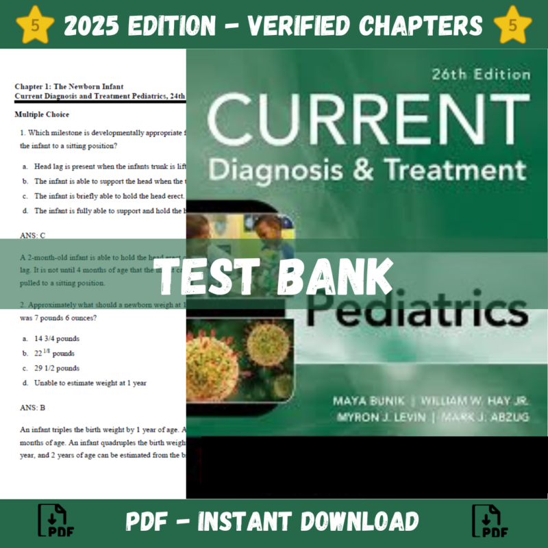 est Bank - CURRENT Diagnosis & Treatment Pediatrics, 26th Edition (Bunik)